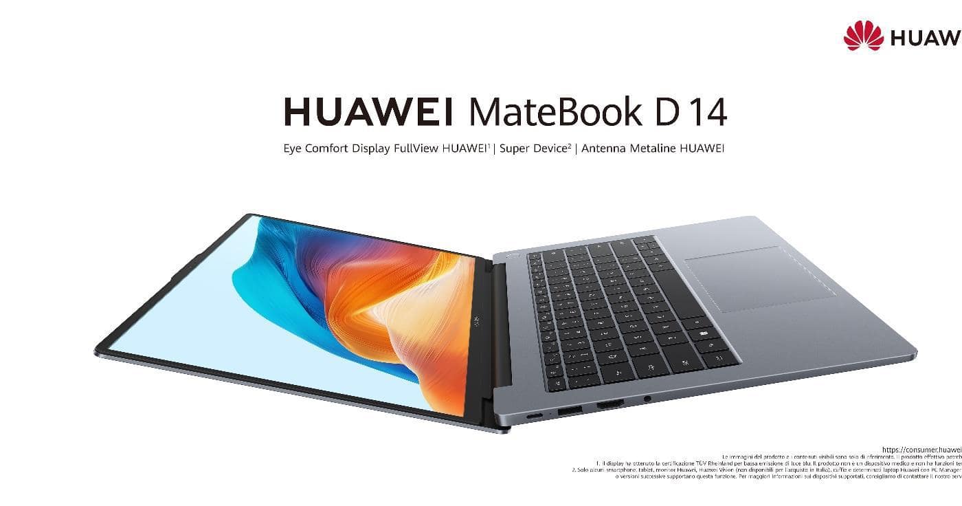 HUAWEI: Annunciato HUAWEI MateBook D14