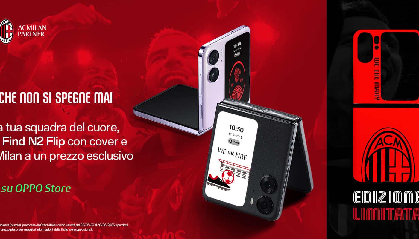 OPPO: Nuove capsule Collection AC Milan per FIND N2 Flip
