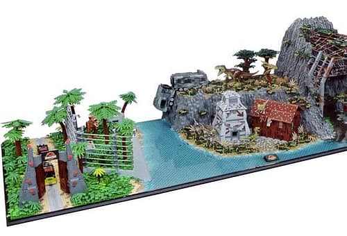 I quattro film di Jurassic Park in un unico diorama di LEGO