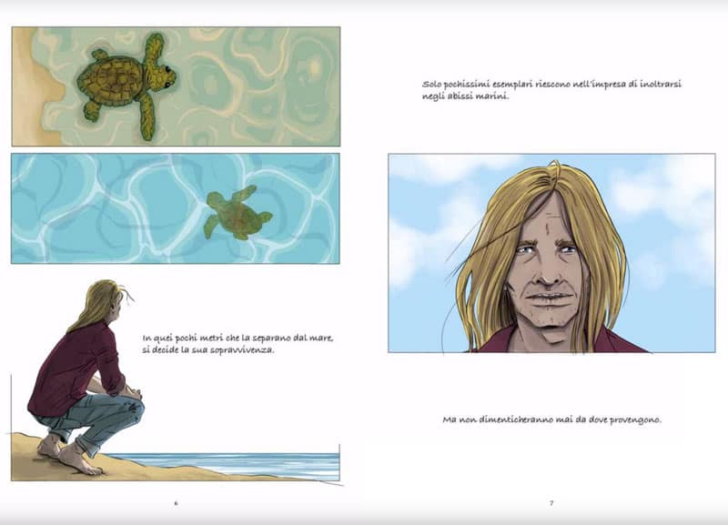 La memoria delle tartarughe marine tavole graphic novel